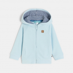 Obaibi Φούτερ με φερμουάρ και κουκούλα από χνουδωτό ύφασμα μπλε για μωρά αγοράκια