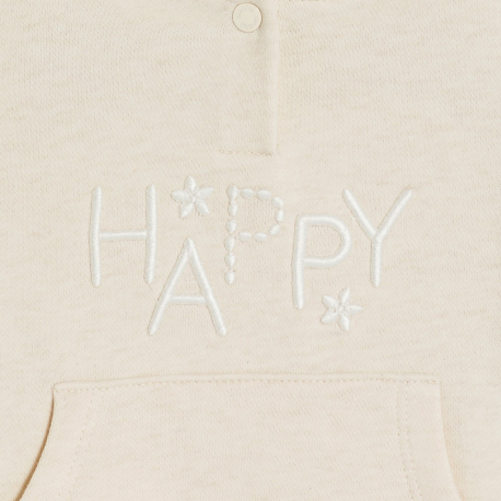 Obaibi Φούτερ από χνουδωτό ύφασμα με κουκούλα, κεντητό για μωρά κοριτσάκια