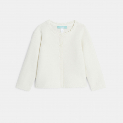 Obaibi Ζακέτα πλεκτή, σε ιδιαίτερο σχέδιο εκρού για μωρά κοριτσάκια