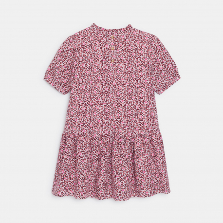 Okaidi Φόρεμα με τύπωμα λεοπάρ ροζ για κορίτσια