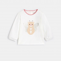 Obaibi Μπλούζα μακρυμάνικη με μοτίφ ζώα μπεζ για μωρά κοριτσάκια