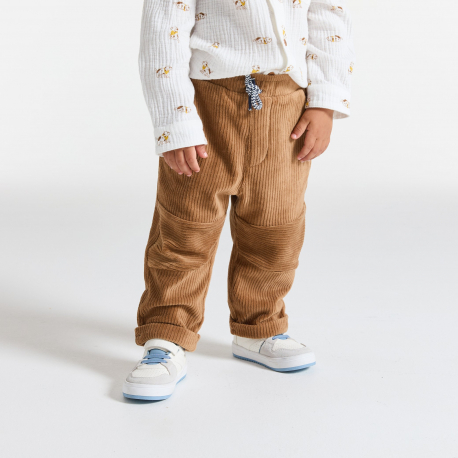 Obaibi Παντελόνι από βελούδο σε ανοιχτό καφέ για μωρά αγοράκια