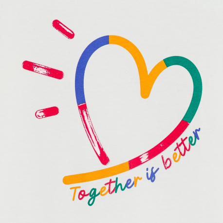 Okaidi Πιτζάμα καρδιά από μακό 2 τεμαχίων λευκή για κορίτσια