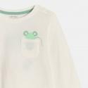 Obaibi Μπλούζα μακρυμάνικη ποντικάκι, λευκή για μωρά κοριτσάκια