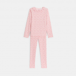 Okaidi Πιτζάμα 2 τεμαχίων από μακό με γραμμές λεοπάρ ροζ