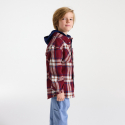 Okaidi Πουκάμισο μπουφάν καρό με κουκούλα κόκκινο για αγόρια