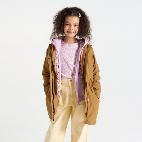 Okaidi Παλτό 3 σε 1 με κουκούλα και υδροαπωθητική προστασία με κουκούλα σε καμηλό χρώμα