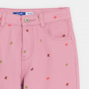 Okaidi Παντελόνι φαρδύ από καμβά με μοτίφ πεταλούδα ροζ για κορίτσια