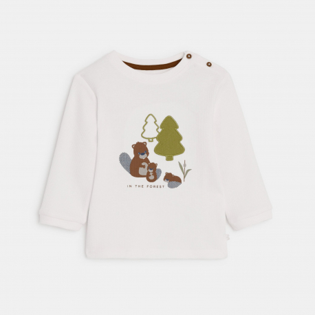 Obaibi Μπλούζα σφηκοφωλιά, κάστορας, λευκή, για μωρά αγοράκια