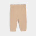 Obaibi Παντελόνι από βελούδο κοτλέ με ελαστική μέση μπεζ για μωρά κοριτσάκια