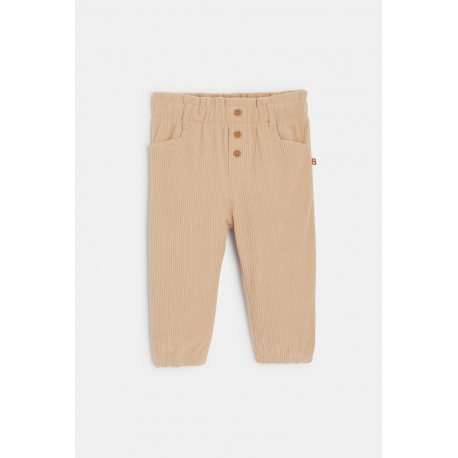 Obaibi Παντελόνι από βελούδο κοτλέ με ελαστική μέση μπεζ για μωρά κοριτσάκια