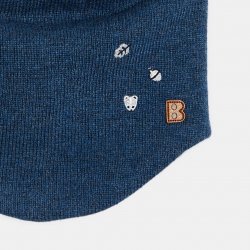 Obaibi Λαιμός πλεκτός επενδεδυμένος με μαλακό φλις με μοτίφ ζωάκια για μωρά αγοράκια