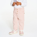 Obaibi Παντελόνι από βελούδο κοτλέ με ελαστική μέση ροζ για μωρά κοριτσάκια