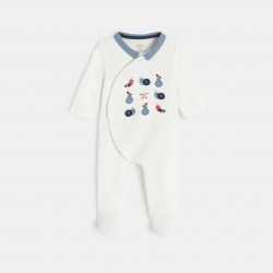 Obaibi Φορμάκι ύπνου από βελουτέ ύφασμα, λευκό για μωρά αγοράκια