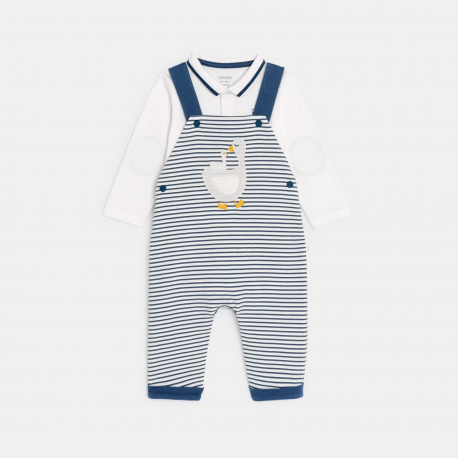 Obaibi Σαλοπέτα από κοτλέ ύφασμα ριγέ και φορμάκι μπλε για μωρά αγοράκια