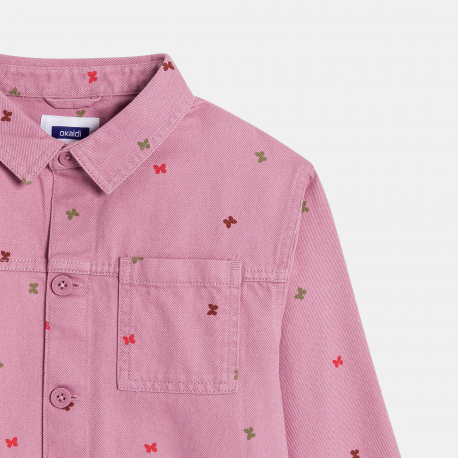 Okaidi Σακάκι από καμβά με μοτίφ πεταλούδα ροζ για κορίτσια