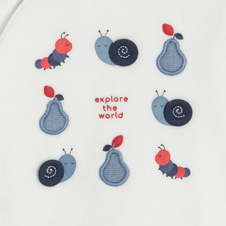 Obaibi Φορμάκι ύπνου από βελουτέ ύφασμα, λευκό για μωρά αγοράκια