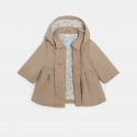 Obaibi Καμπαρντίνα αδιάβροχη με κουκούλα, μπεζ για μωρά κοριτσάκια