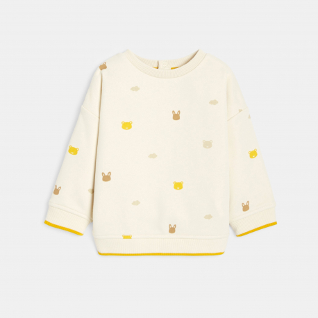 Obaibi Πουλόβερ υφασμάτινο με μοτίφ ζωάκια γκρι για μωρά αγοράκια