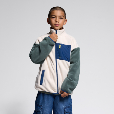 Okaidi Σακάκι από χοντρό φλις μπεζ για αγόρια