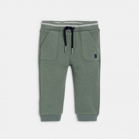 Obaibi Παντελόνι φόρμας από χνουδωτό ύφασμα πράσινο για μωρά αγοράκια