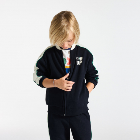 Okaidi Φούτερ  από χνουδωτό ύφασμα δίχρωμο γκρι για αγόρια