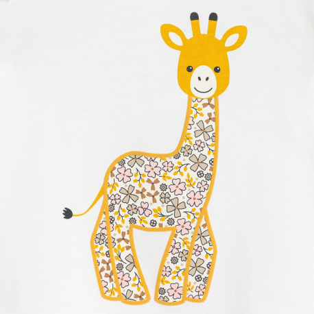 Obaibi Μπλούζα με λαιμόκοψη με βολάν με μοτίφ καμηλοπάρδαλη για μωρά κοριτσάκια