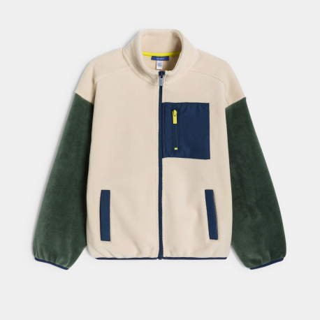 Okaidi Σακάκι από χοντρό φλις μπεζ για αγόρια