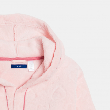 Okaidi Ρόμπα με κουκούλα από χοντρό φλις ροζ για κορίτσια