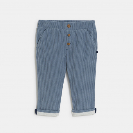 Obaibi Παντελόνι από βελούδο κοτλέ μαλακό  μπλε για μωρά αγοράκια