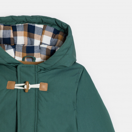 Obaibi Παλτό αδιάβροχο, ζεστό με κουκούλα πράσινο για μωρά αγοράκια