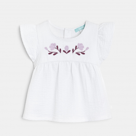 Obaibi Τ-shirt κεντημένο, φλοράλ και σορτς από ύφασμα για μωρά κοριτσάκια