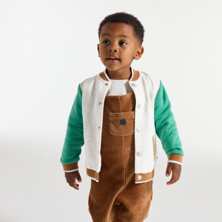 Obaibi Ζακέτα teddy από χνουδωτό ύφασμα πράσινη για μωρά αγοράκια