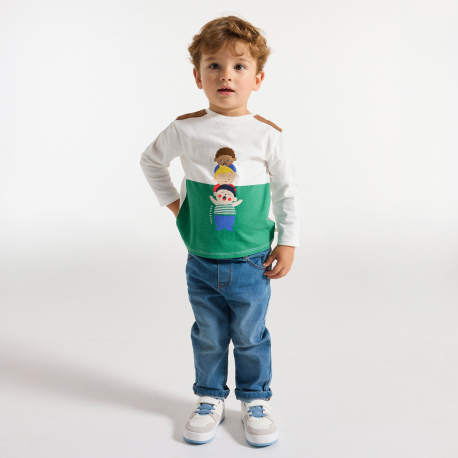 Obaibi Μπλούζα μακρυμάνικη πράσινη, για μωρά αγοράκια