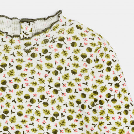 Obaibi Μπλούζα με γιακά με κυματιστά άκρα με τυπωμένα σχέδια, για μωρά κοριτσάκια