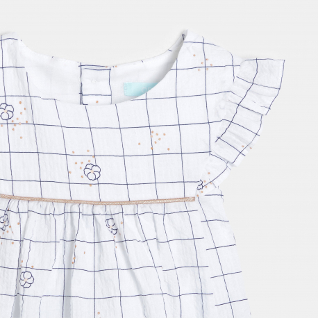 Obaibi Φόρεμα για επίσημες περιστάσεις με καρό λευκό για μωρά κοριτσάκια