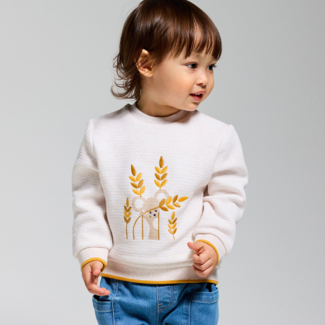 Obaibi Μπουφάν teddy από απαλό χνουδωτό ύφασμα για μωρά αγοράκια