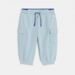 Obaibi Παντελόνι φόρμας από χνουδωτό ύφασμα μπλε για μωρά αγοράκια