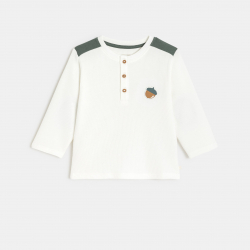 Obaibi Μπλούζα μακρυμάνικη, λευκή, για μωρά αγοράκια