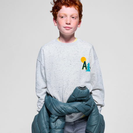 Okaidi Φούτερ με στικτή όψη εκρού για αγόρια