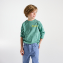 Okaidi Μπλούζα μακρυμάνικη με μοτίφ στην πλάτη, πράσινη για αγόρια