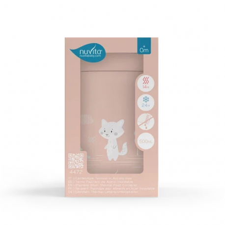 Θερμός φαγητού από ανοξείδωτο ατσάλι Nuvita English Rose 500ml