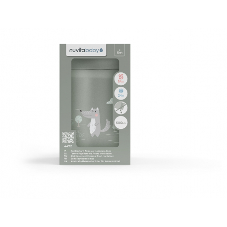 Θερμός φαγητού από ανοξείδωτο ατσάλι Nuvita Sage Green 500ml