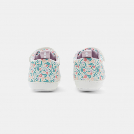 Obaibi Παπούτσια αθλητικά από καμβά  με τυπωμένα σχέδια λευκά για νεογέννητα