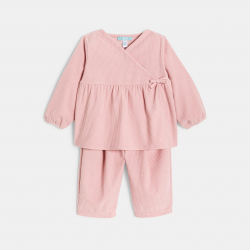 Obaibi Σύνολο από βελούδο ροζ για μωρά κοριτσάκια