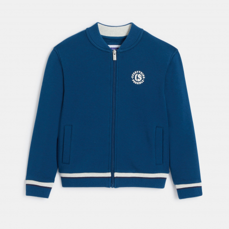 Okaidi Φούτερ teddy με φερμουάρ, σε μπλε πράσινο για αγόρια