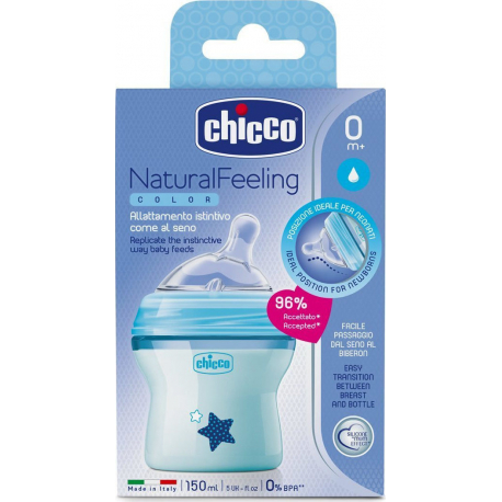 Chicco μπιμπερό Natural Feeling 150 ml 0m+ (1τμχ)