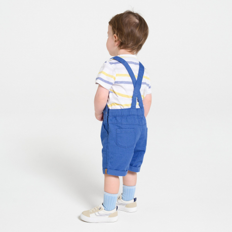 Obaibi Σαλοπέτα κοντή και μπλούζα ριγέ μπλε για μωρά αγοράκια