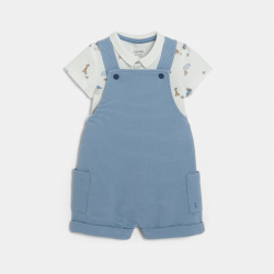 Obaibi Σαλοπέτα κοντή, βαμβακερή με ιδιαίτερο σχέδιο και  κορμάκι με μοτίφ ζωάκια, για