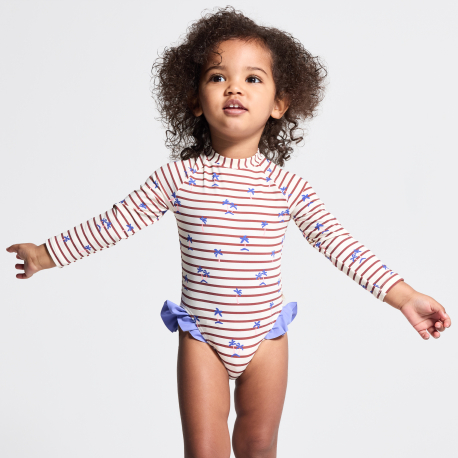 Obaibi Μαγιό ολόσωμο φλοράλ με αντηλιακή προστασία, για μωρά κοριτσάκια